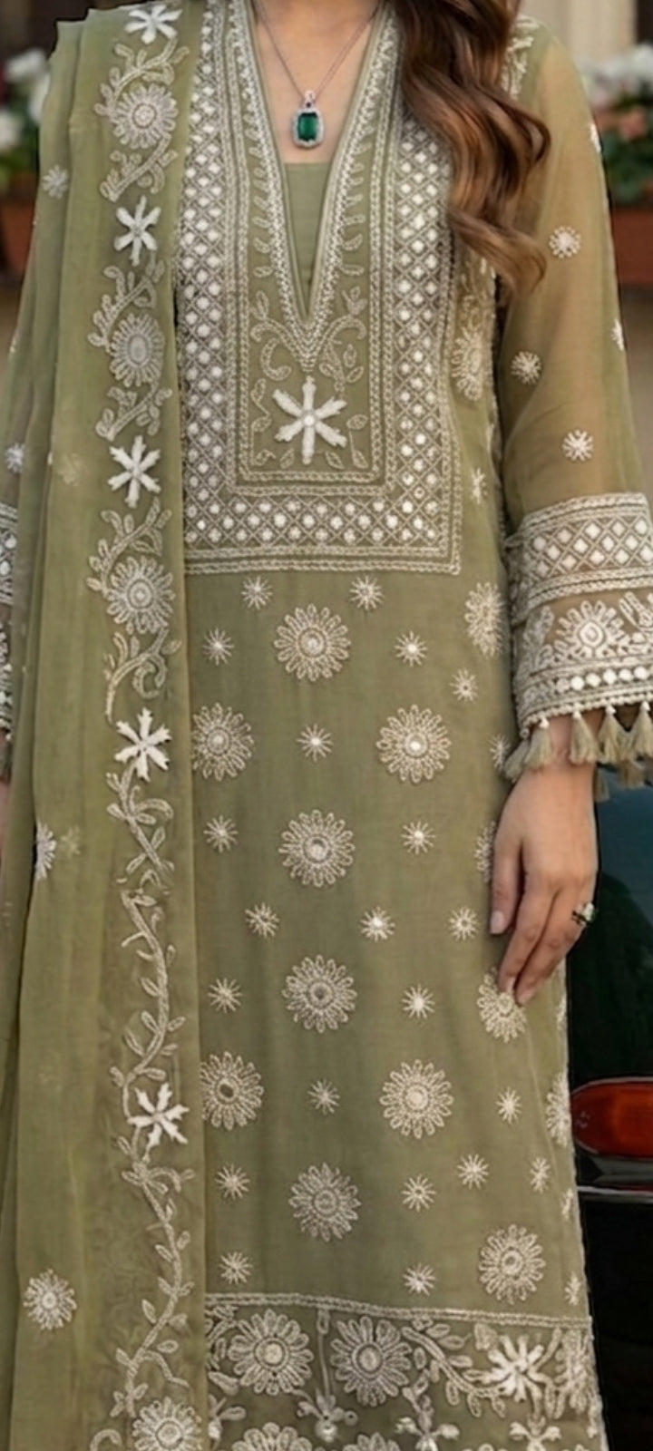 Chiffon handmade embroidery