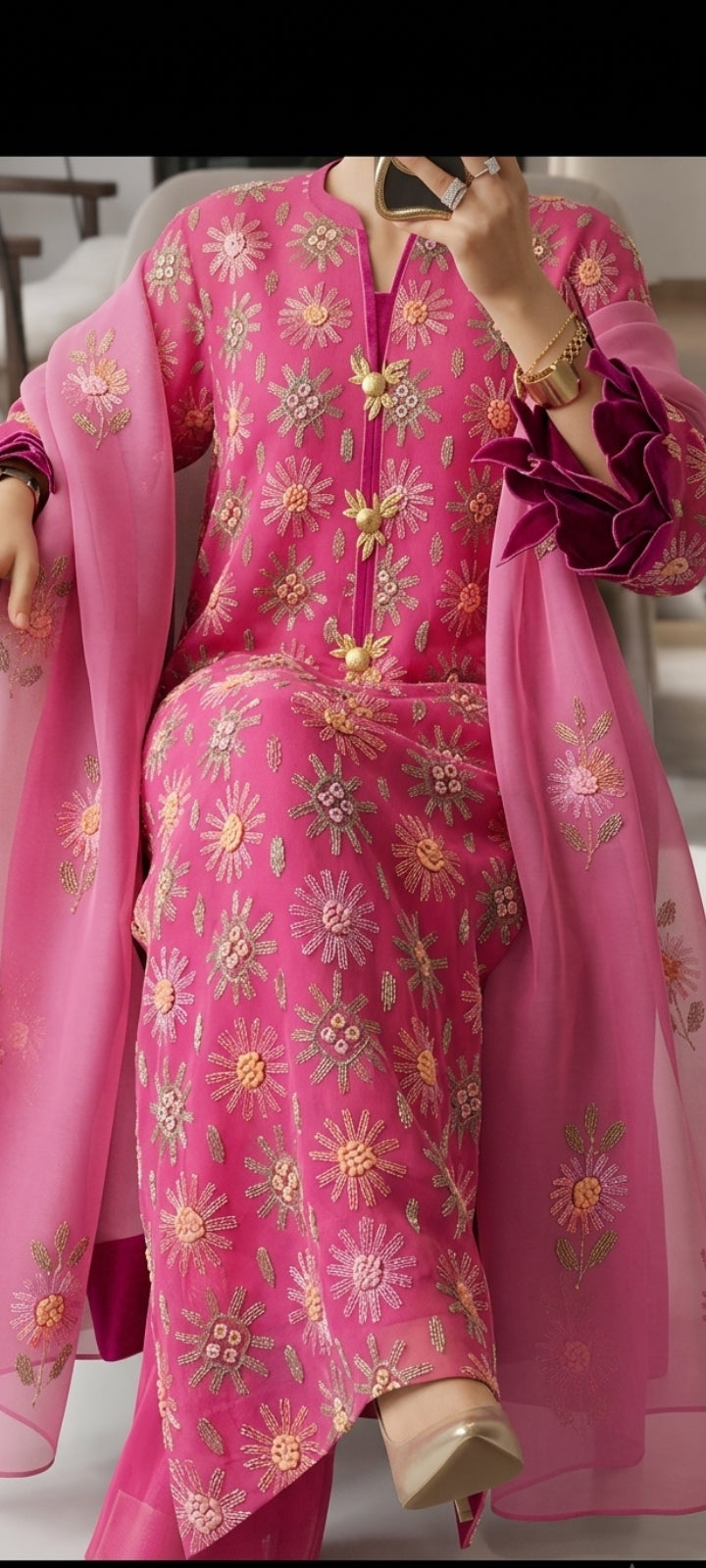 Luxury Chiffon Shirt & Dupatta Set